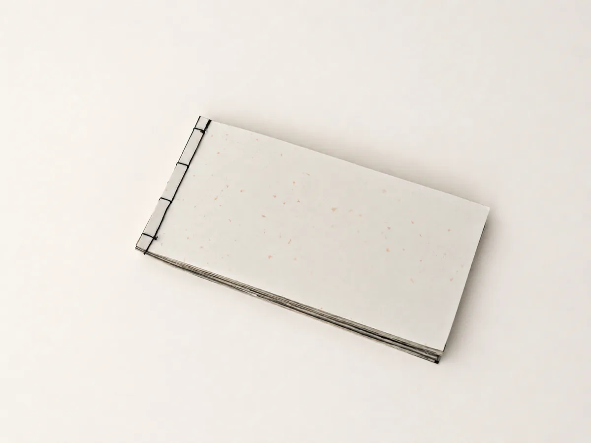 Skin of Writing hand-bound book shown from an angled cover view.