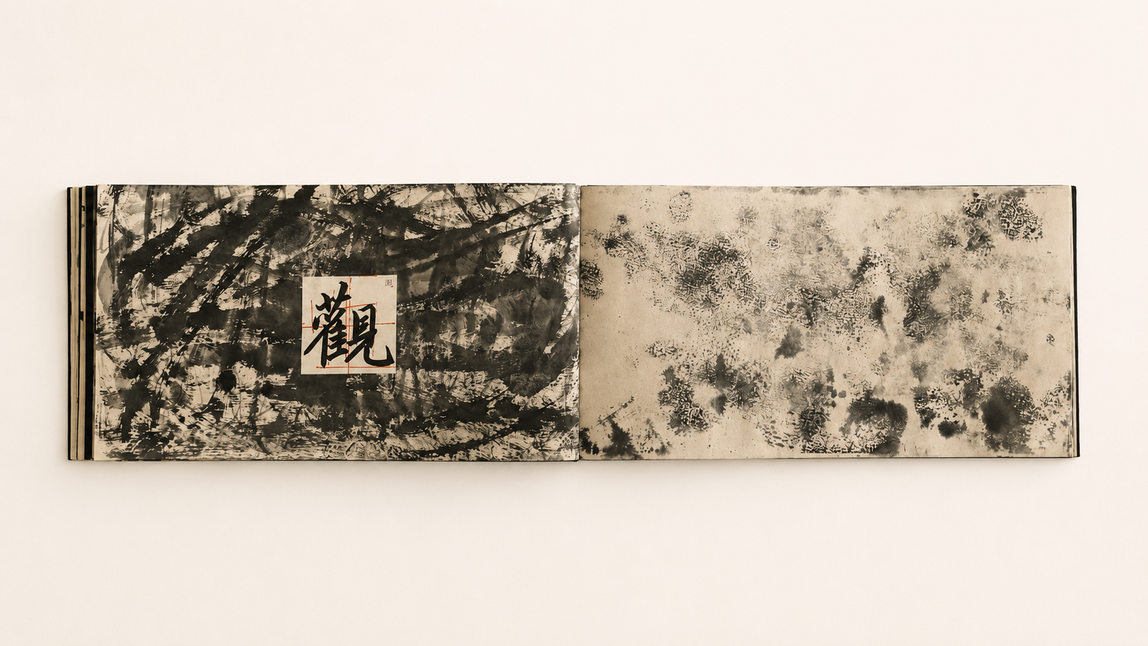 Interior spread showing the relation between character and ink texture.