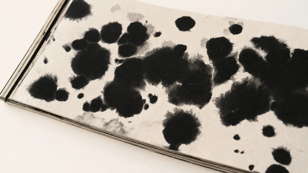 Close detail of the ink surface.