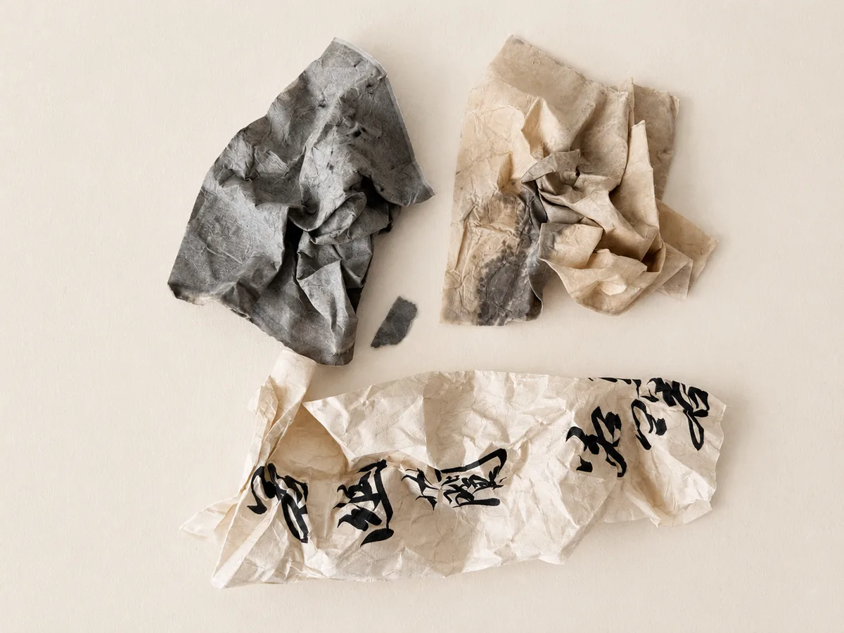 Crumpled paper used as material evidence.