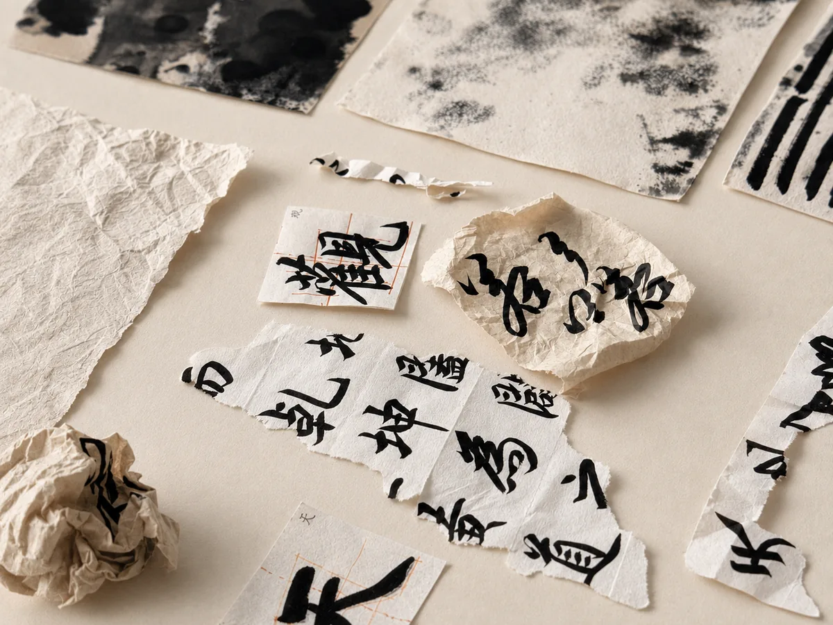 Extracted calligraphy fragments.